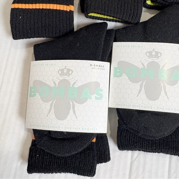 New Bombas 7 Pairs of Black Calf Socks Size XS Women’s Size 4-6 Youth Size 1-6 - Picture 2 of 6